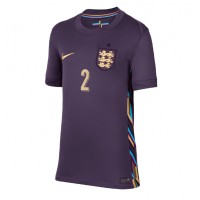 Camisa de Futebol Inglaterra Kyle Walker #2 Equipamento Secundário Mulheres Europeu 2024 Manga Curta